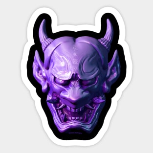 Purple Japanese Hannya Mask Sticker